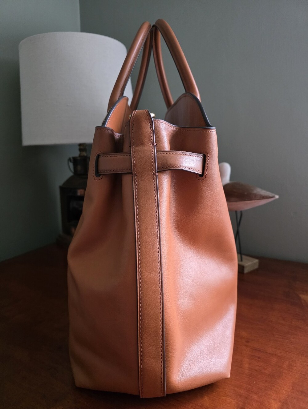 Coach CW617 Soft Empire Carryall 48 Toffee Full Grain Leather Satchel Bag - Picture 3 of 16